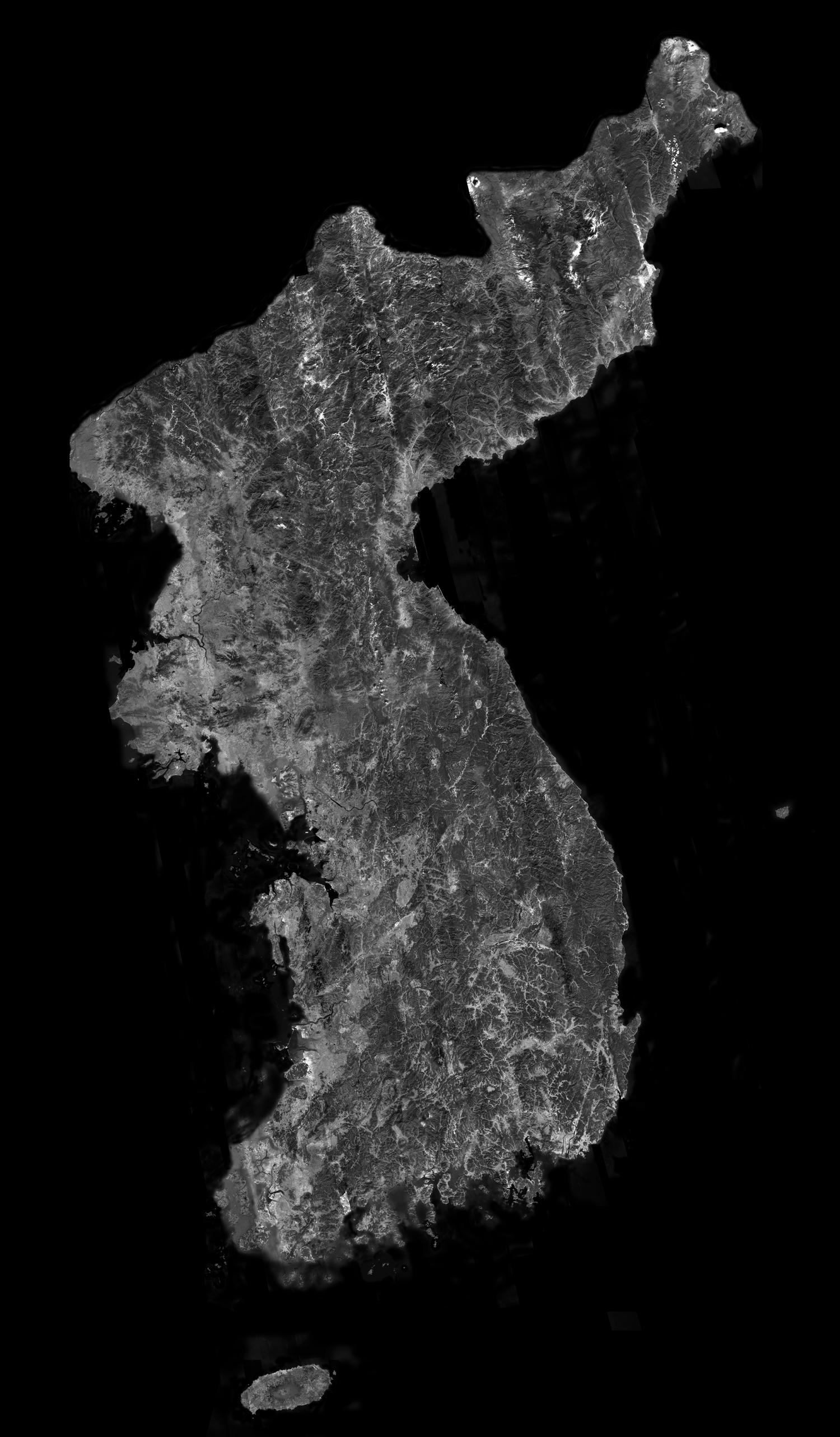 아리랑 1호가 촬영한 한반도의 모습(모자이크) [이미지]